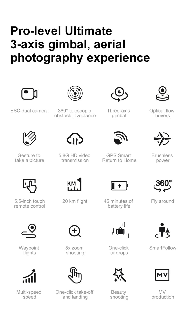 New D12 GPS Drone 3-Axis Gimbal With Touch Screen Profesional 8K HD Camera FPV Obstacle Avoidance Brushless Dron Toy for adult ﻿ Ai-TechWorld 