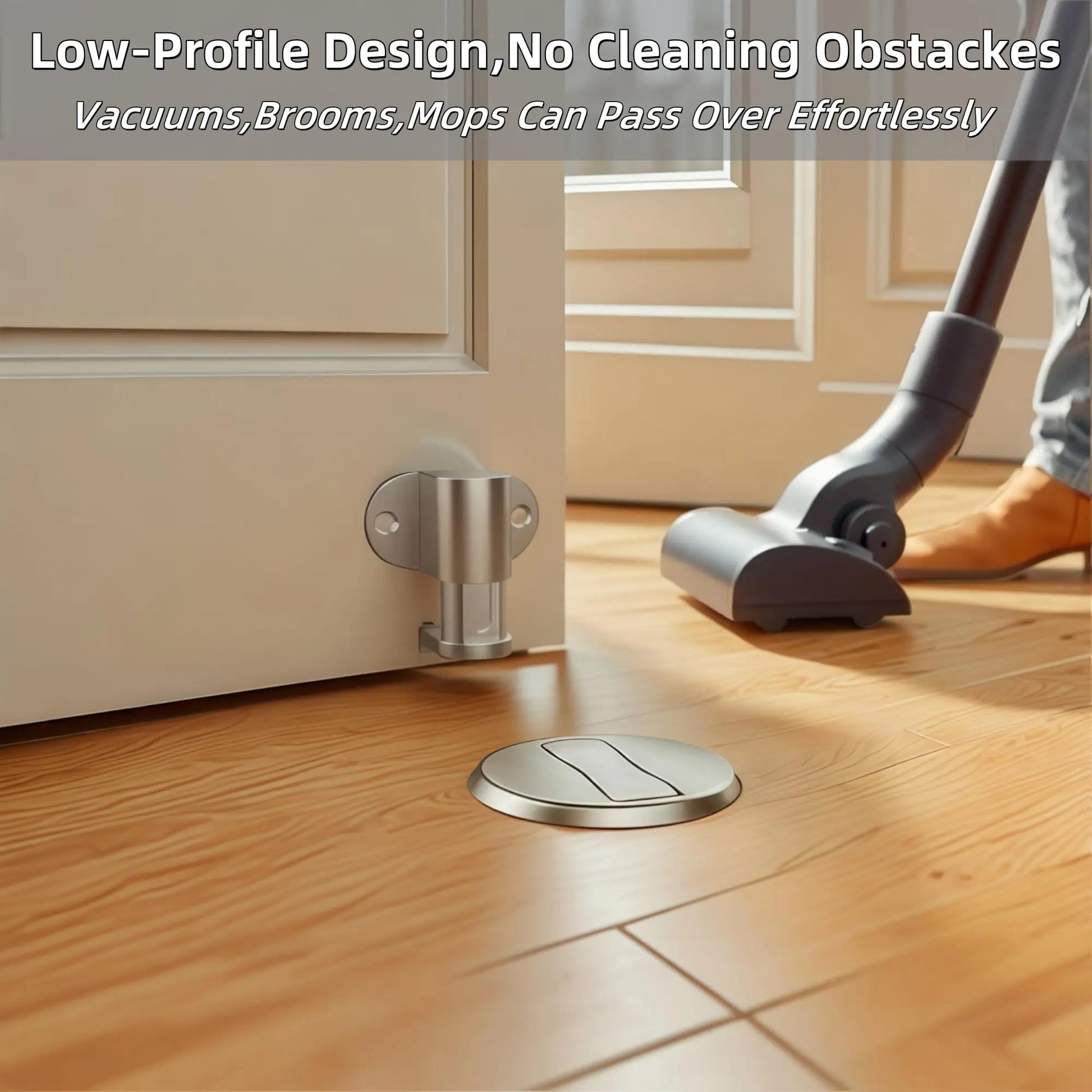 Adjustable Stainless Steel Door Stop Punch-free Strong Magnetic Anti-collision Door Stopper Invisible Bathroom Floor Door Stop Ai-TechWorld 