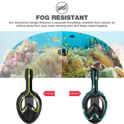 Underwater Scuba Anti Fog Full Face Diving Mask Snorkeling Respiratory Masks Safe Waterproof Swimming Equipment for Adult Kids Ai-TechWorld 