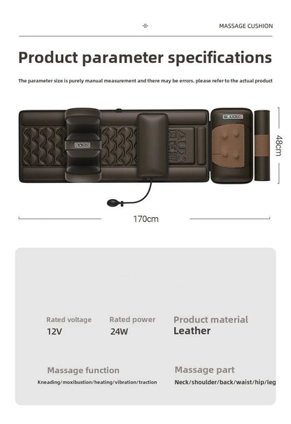 Multifunctional Lumbar Traction Massage Mattress Cushion Full Body Electric Shoulder Neck Waist Back Vibrations Removable Gift Ai-TechWorld 
