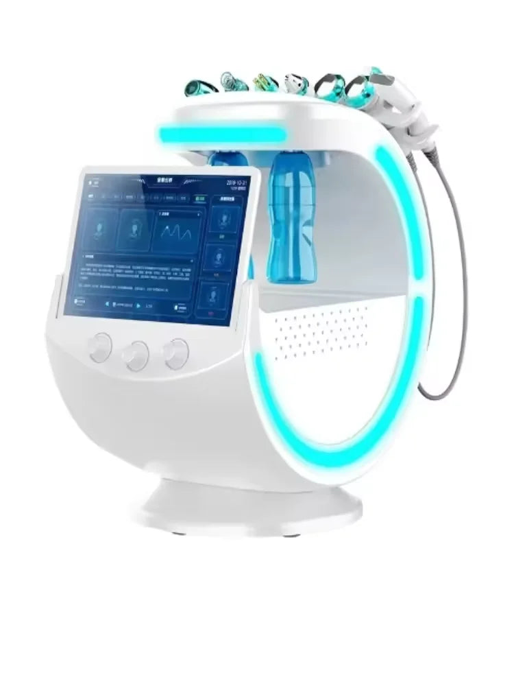 2025 Newest Profession 7 In 1 Smart Facial Cleansing Skin Analyze Deep Pore Vacuum Lift Anti-aging Beauty Machine Ice Blue Ai-TechWorld 