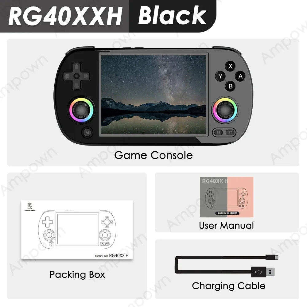 ANBERNIC RG40XX H Handheld Game Console 4'' Screen Linux System Joystick RGB Lighting Effect RG40XXH Video Player Smartpro Gifts Ai-TechWorld 