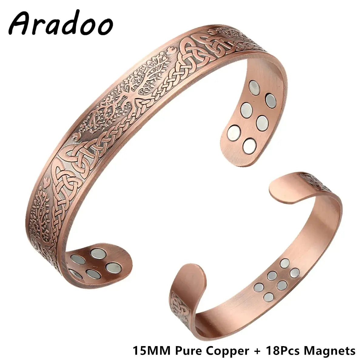 ARADOO Pure Copper Bracelets for Women 3500 Gauss Magnetic Therapy Braided Cuff Bangle Jewelry Gift Ai-TechWorld 