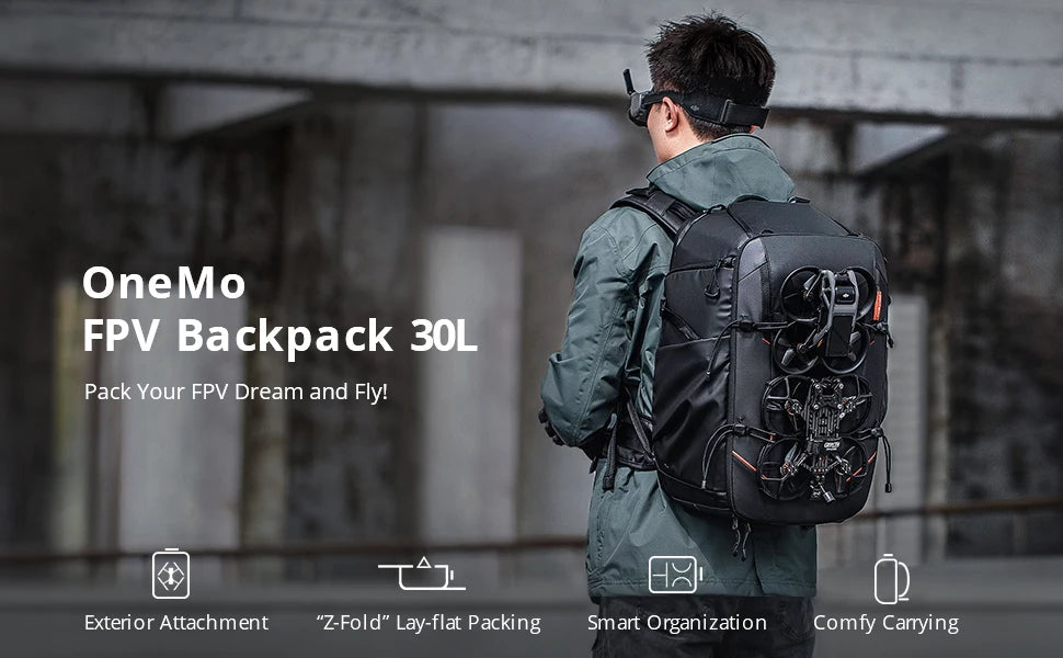 PGYTECH 30L OneMo Drone-Backpack for DJI FPV, Professional Waterproof Backpack Travel Bag for FPV Racing Quadcopter/FPV goggles Ai-TechWorld 