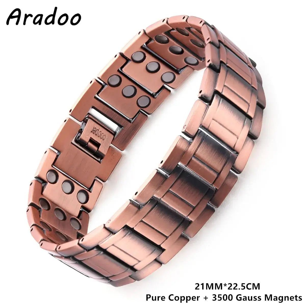 ARADOO Copper Bracelet for Men 100% Pure Copper Magnetic Link Bracelets Jewelry Gift with Adjustable Sizing Tool Ai-TechWorld 