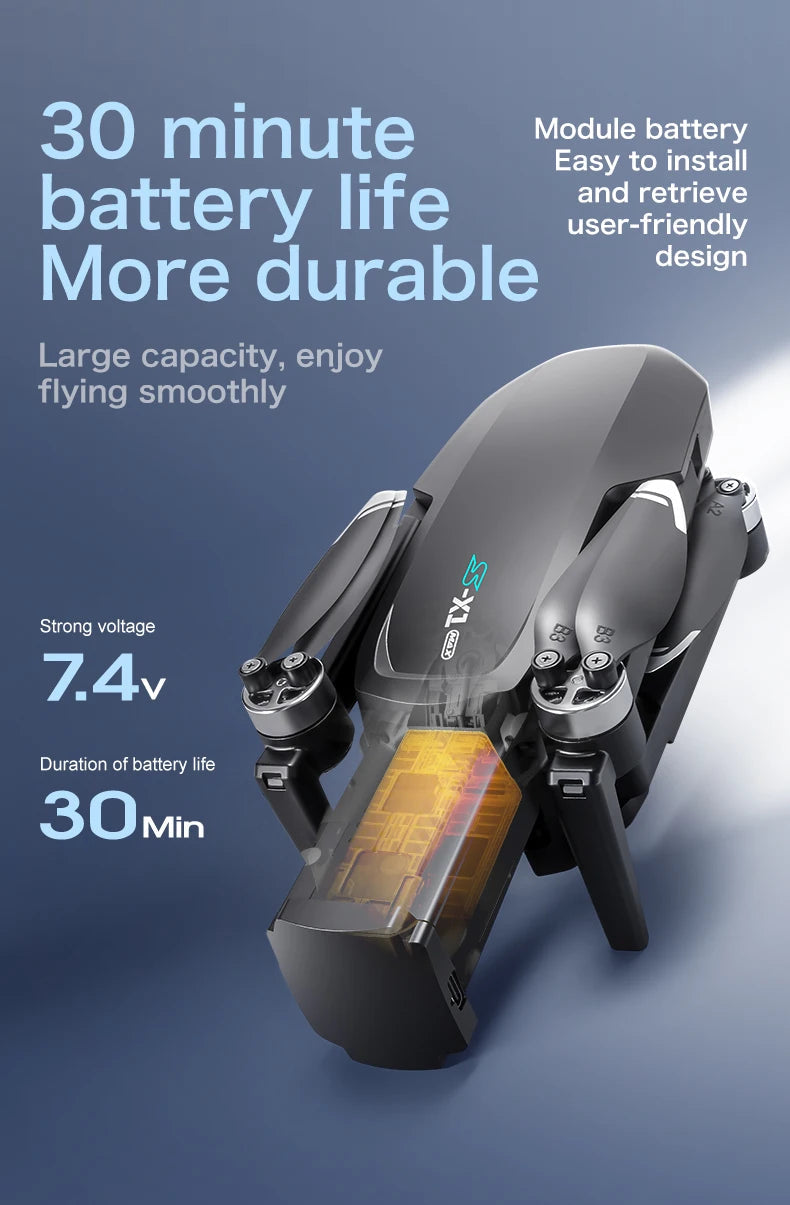 2025 New S-X1 Drone With 8K HD Camera 3-Axis Gimbal 5G GPS Anti-Shake Brushless Quadcopter For Aerial Photography And Video Gift Ai-TechWorld 