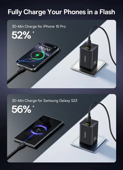 Baseus 100W Fast Charger GaN Charger For iPhone 17 16 Xiaomi Samsung Laptop Tablet USB C Charger QC PD Charger USB Phone Charger Ai-TechWorld 