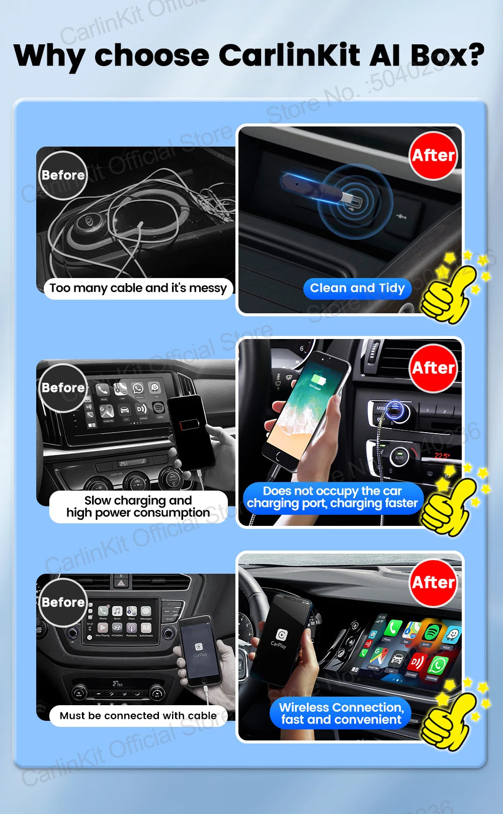 CarlinKit 5.0 Mini Ultra Wireless Adapter Wireless CarPlay Android Auto For OEM Car Plug and Play WiFi Bluetooth Auto Connection Ai-TechWorld 