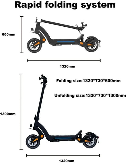 Drive Tron DT06 Adult Electric Scooter, 1200W*2 Motor,60v 23.4Ah Battery ,Folding E-Scooter, E-Mountain Scooter Ai-TechWorld 