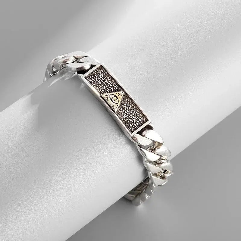 Men's Classic God's All Seeing Eye Masonic Symbol Bracelet Fashion Braided Cross Bracelet Religious Prayer Amulet Jewelry Ai-TechWorld 