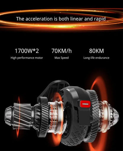 China DT06 Dual Motor Powerful Adults Scooter 11inch 1900w 3800w 50-80km 60v 18.2A 23.4A All Terrain Electric Scooter Ai-TechWorld 