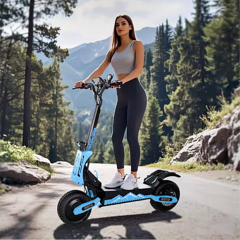 Arwibon 5600W Adult Electric Scooter Dual Motor Top Speed 46MPH,60V27AH, 11-inch Off-Road Tires Sport Folding eScooter with Seat Ai-TechWorld 