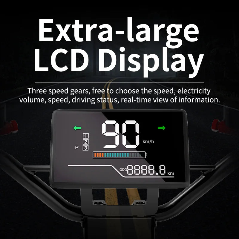 HEZZO 8000W Electric Scooter Dual Motor Top Speed 90-100KM/H，72V 50Ah ，16Inch Off-Road Tires Sport Folding F8 eScooter Ai-TechWorld 