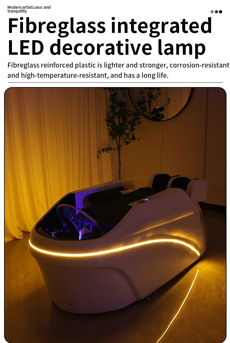 Salon Head Spa Synthetic Leather Head Therapy Beds Automatic Massage Shampoo Bed Ai-TechWorld 