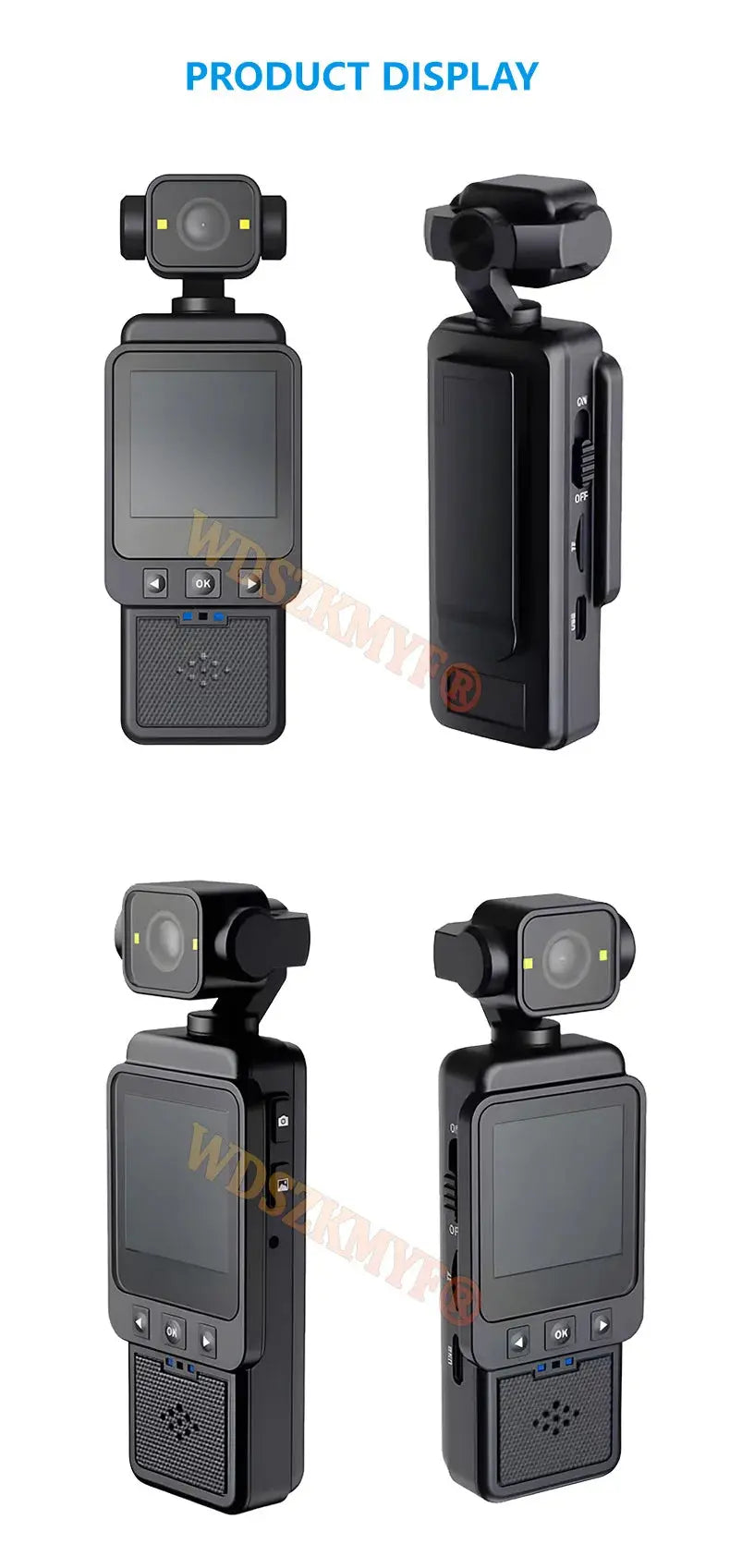 1080P Handheld Sports Pocket Camera HD Display 180° Rotatable WiFi Wireless Video Recorder Built-in Fill Light Motion Camera Ai-TechWorld 