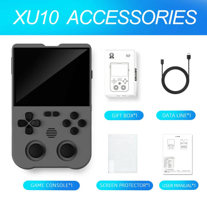Ampown XU10 Handheld Game Console 3.5" IPS Screen 3000mAh Battery Linux System Built-in Retro Games Portable Video Game Console Ai-TechWorld 
