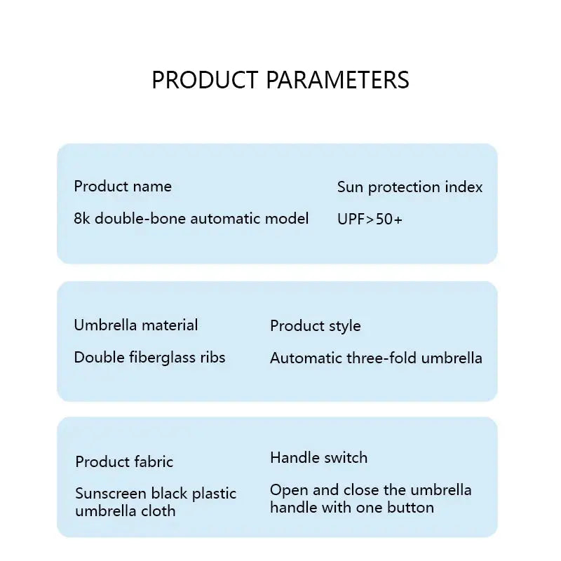 Xiaomi 24 Bone Folding Umbrella Fully Automatic Double Bone SPF 50 UV Protection Rain Resistance Strong Wind Resitance Umbrella Ai-TechWorld 