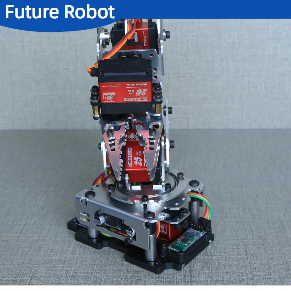 6 Dof Robot Arm Clamp Claw APP RC Control Metal Mechanical Robotics with Digital Servos for Arduino DIY Kit Programmable Robot Ai-TechWorld 