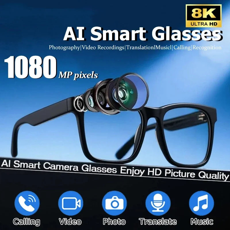 Xiaomi 8K HD AI Smart Glasses Photochromic Multifunction Bluetooth Calling Voice Assistant Music Player Translate Camera Glasses Ai-TechWorld 