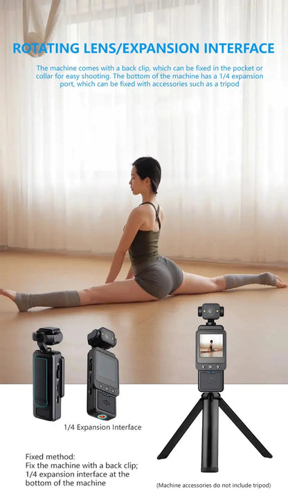 Xiaomi 8K Handheld Sports Camera 180 ° Rotating Mini Portable Anti-shake Camera HD Display WiFi Wearable Night Vision Camera Ai-TechWorld 