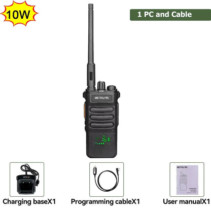 Retevis RT86 10W Walkie Talkie Professional Two Way Radio Long Range Walkie Talkie UHF Communication radio for Outdoor Business Ai-TechWorld 