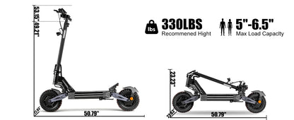 EOEOTWO K2MAX Electric Scooter 45Mph 4000W Peak Dual Motor 40Mile Range EScooter Adults Dual Suspension Fast Charging Scooter Ai-TechWorld 