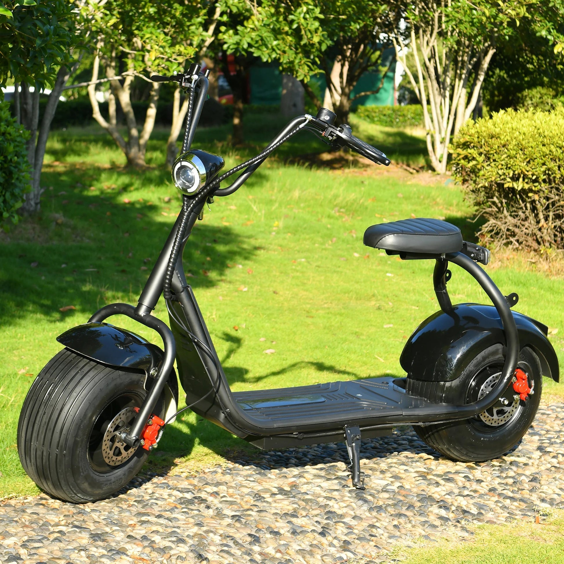 Mini Black Fat Tyre Electric Citycoco Scooter 60V12AH Motorbike E scooter 2000W Commuter electric scooter Ai-TechWorld 