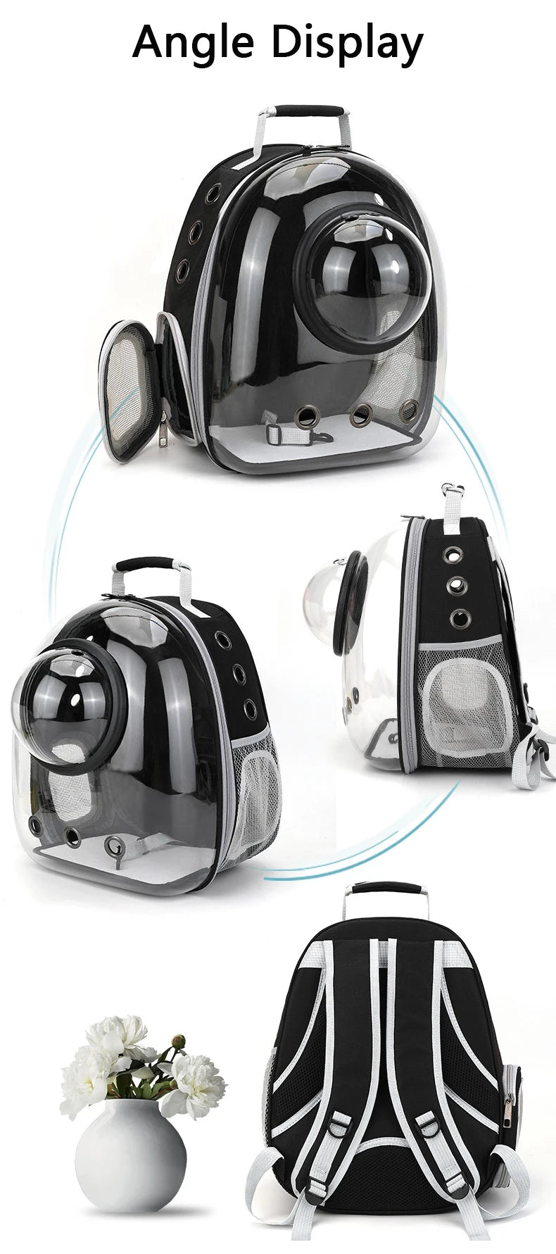 Pet Cat Carrying Bag Space Pet Backpacks Breathable Portable Transparent Backpack Puppy Dog Transport Carrier Space Capsule Bags Ai-TechWorld 