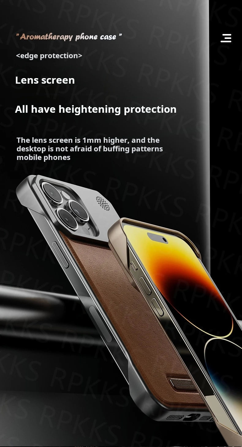Business Aromatherapy Leather Case for iPhone 17 Air 16 15 14 Plus 13 12 11 Pro Max For Magsafe Magnetic Frameless Armor Cover Ai-TechWorld 
