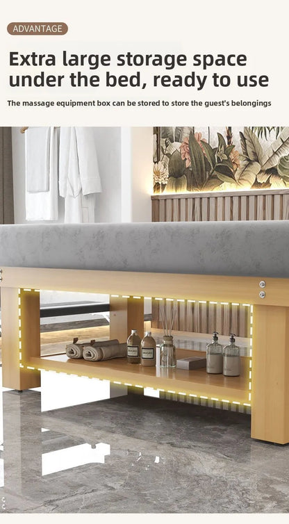 Solid Wood Massage Bed Beauty Salon Treatment Table Chinese Medicine Physiotherapy Thai Moxibustion Beauty Bed Lash Massage Bed Ai-TechWorld 