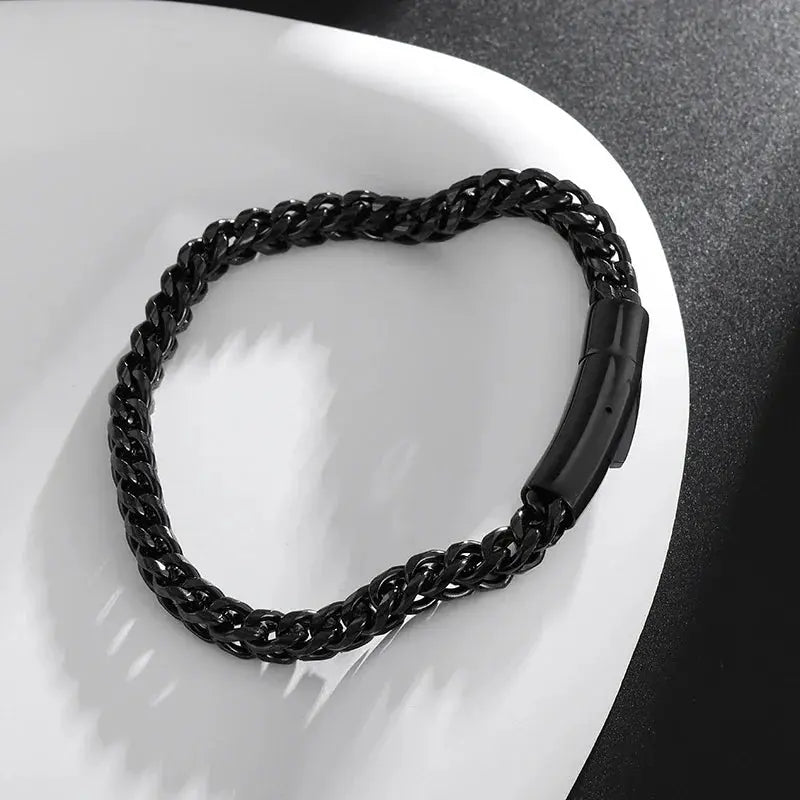 Retro Domineering Lion Head Animal Bracelet for Men Stainless Steel Braided Chain Wristband Bracelet Hip Hop Jewelry Ai-TechWorld 