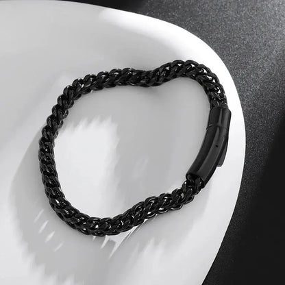 Retro Domineering Lion Head Animal Bracelet for Men Stainless Steel Braided Chain Wristband Bracelet Hip Hop Jewelry Ai-TechWorld 