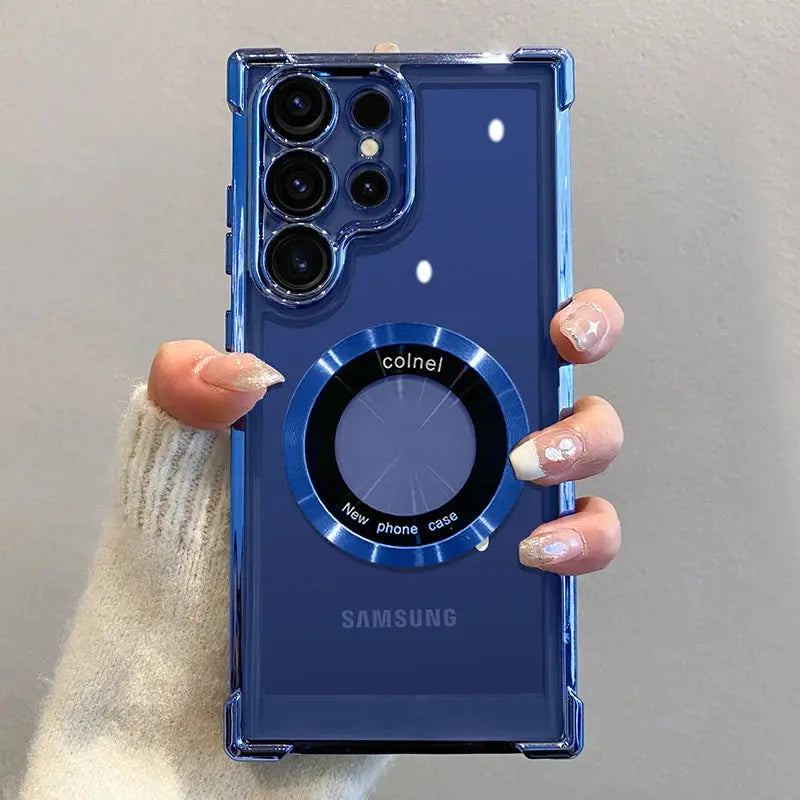 Luxury Magnetic Wireless Charge Case: Samsung Clear Lens Protection Cover Ai-TechWorld 