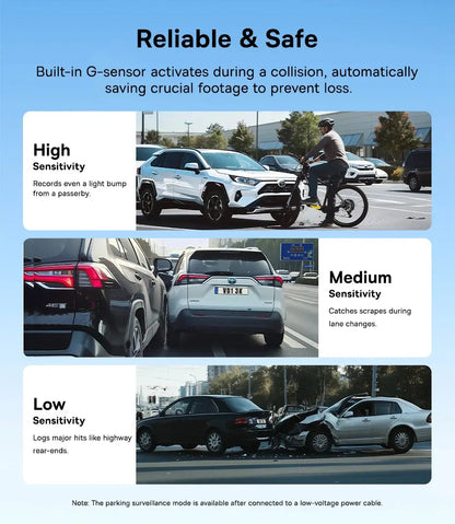 Baseus 3K Dash Cam VD1 Front and Rear Cam HD Built-in GPS Galileo Supercapacitor Car DVR Car Camera Recorder Support 24H Parking Ai-TechWorld 