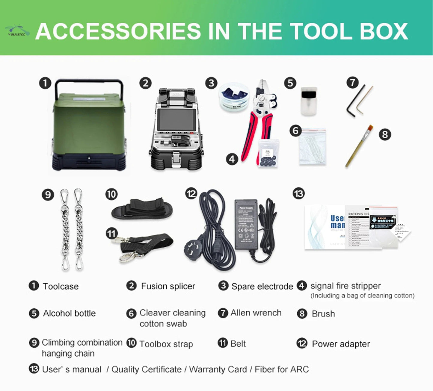Signalfire AI-9 AI-6Ap Fusion splicer Machine 6 motor 5S splicing machine with VFL Optic power meter tool kits CE free shipping Ai-TechWorld   ai-techworld