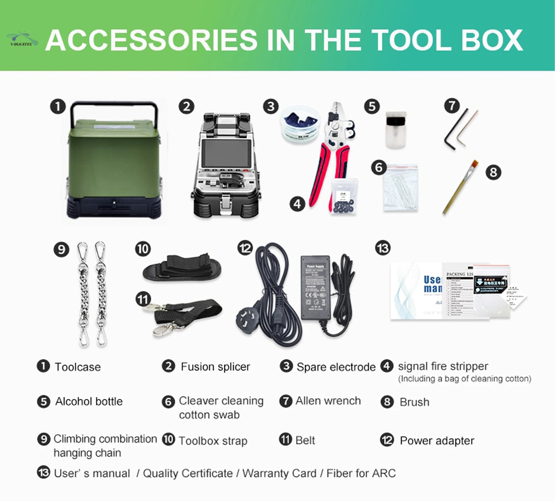 Signalfire AI-9 AI-6Ap Fusion splicer Machine 6 motor 5S splicing machine with VFL Optic power meter tool kits CE free shipping Ai-TechWorld   ai-techworld