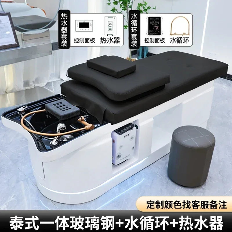 Spa Massage Shampoo Bed for Hair Salon, Commercial Use, Hairdressing Shaving Station, Water Circulation Basin, Beauty Furn, 2025 Ai-TechWorld 