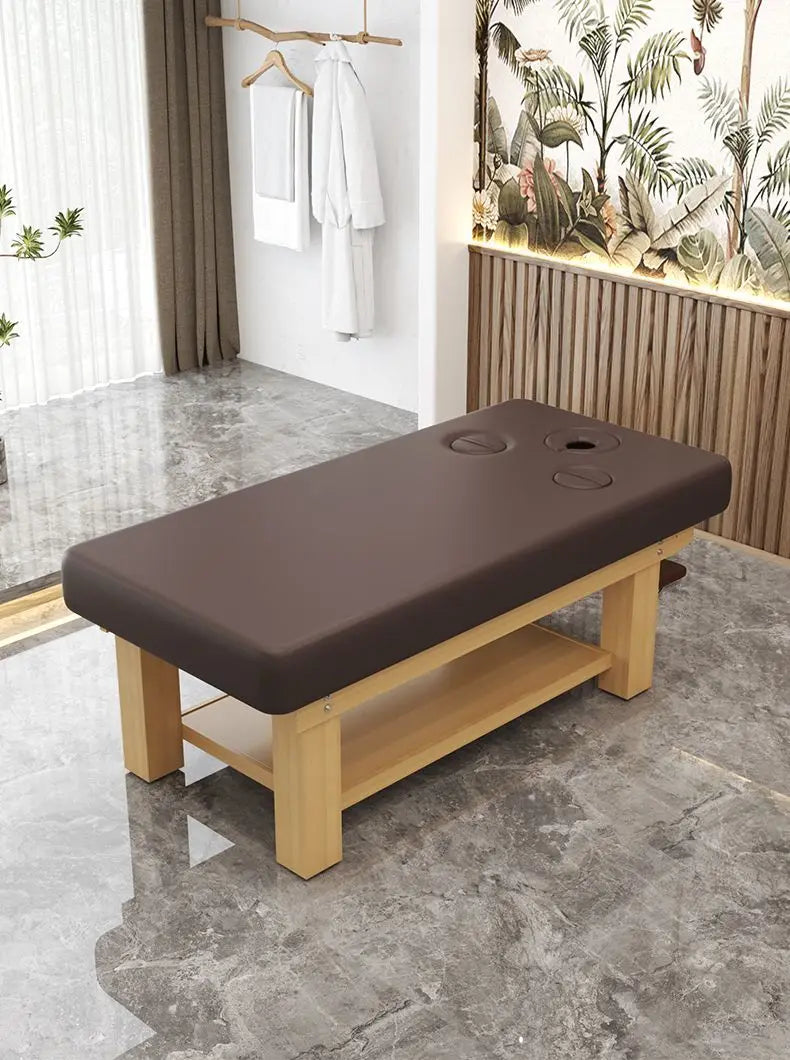 Solid Wood Massage Bed Beauty Salon Treatment Table Chinese Medicine Physiotherapy Thai Moxibustion Beauty Bed Lash Massage Bed Ai-TechWorld 