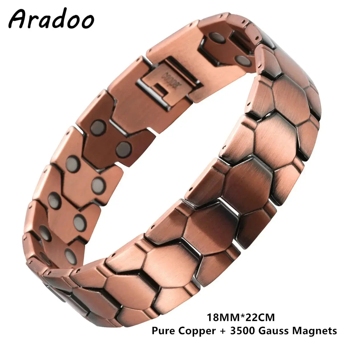 ARADOO Copper Bracelet for Men 100% Pure Copper Magnetic Link Bracelets Jewelry Gift with Adjustable Sizing Tool Ai-TechWorld 