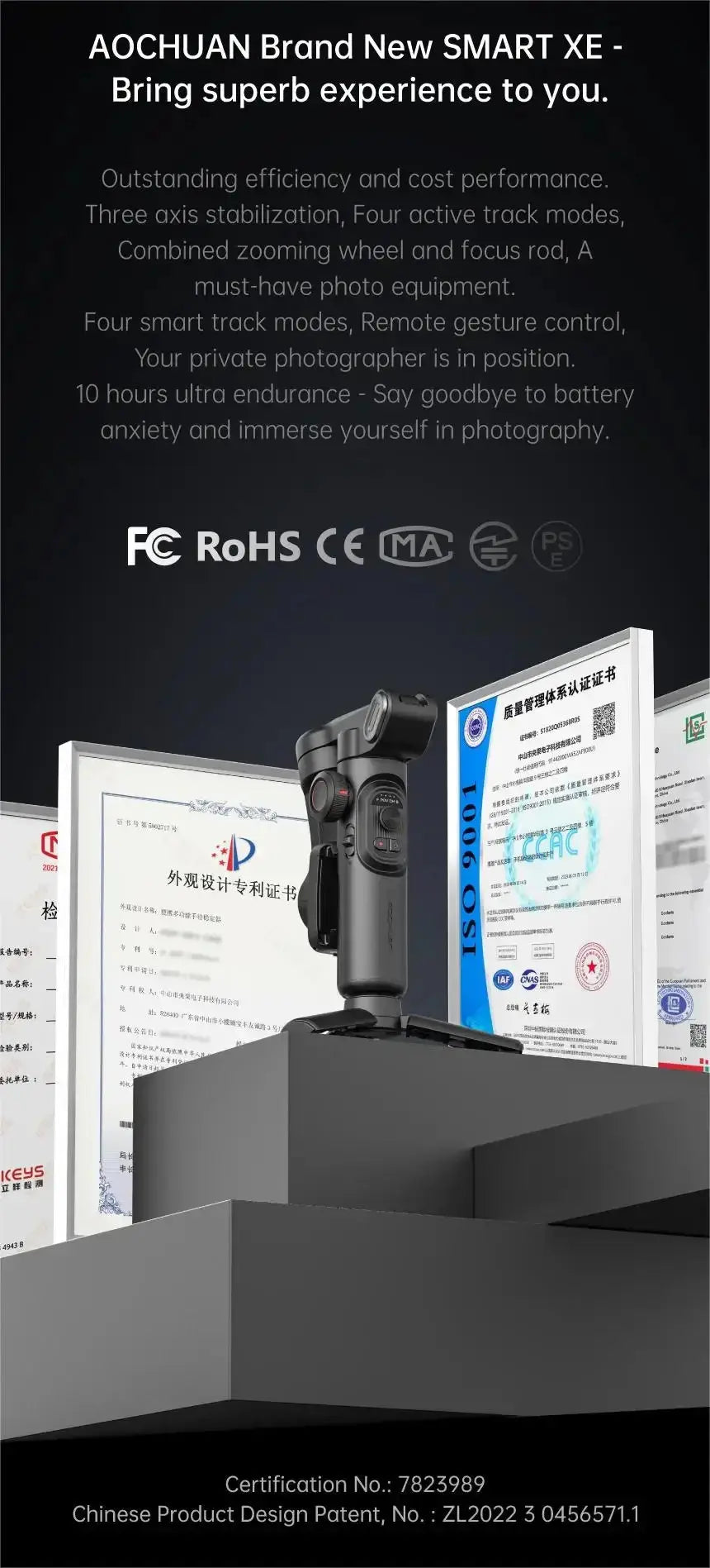 AOCHUAN Smart XE 3-Axis Handheld Gimbal Stabilizer for Smartphone iPhone Android Face Tracking Tiktok Vlog Live Streaming Ai-TechWorld 