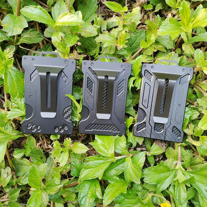 Wallet for Men Slim Aluminum Metal Money Clip with 1 Clear Window ID Badge Holder RFID Blocking Holds Up 15 Cards with Cash Clip Ai-TechWorld 