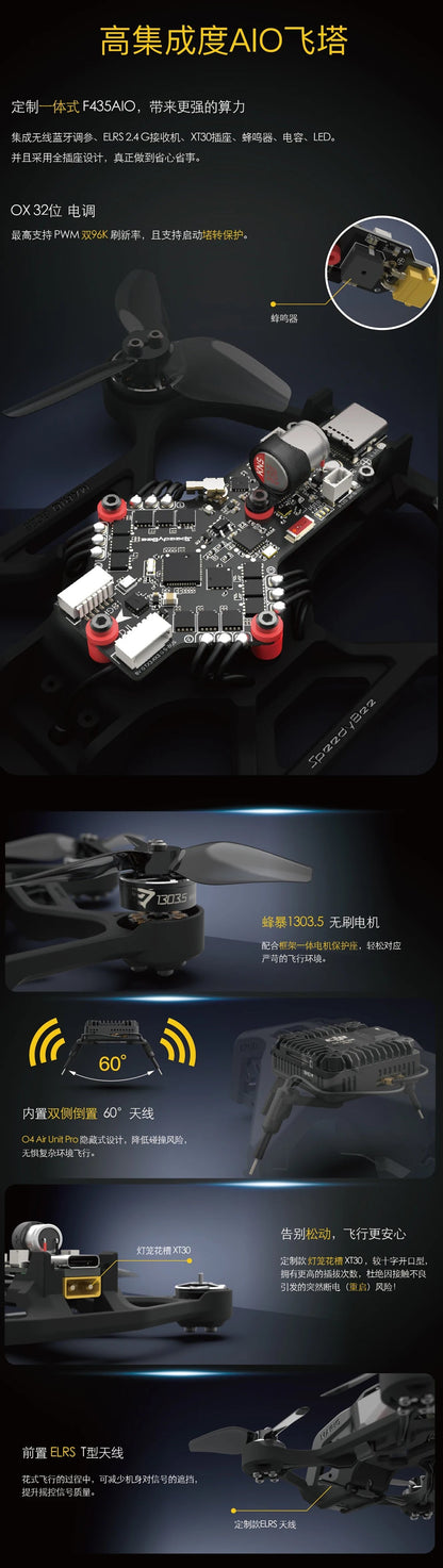 Speedybee Mario Mini 25 Mini25 2.4Ghz 3S FPV Drone (F435 AIO FC and OX32bit 25A 4in1 ESC) Ai-TechWorld 