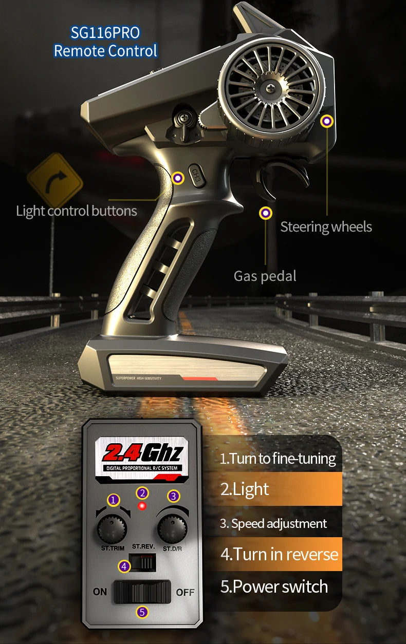 SG116 MAX 1:16 High Speed Drift Racing Car 80KM/H Brushless Motor 4WD SG316 MAX RC Off Road Car Monster Trucks Toy For Kids Gift Ai-TechWorld 