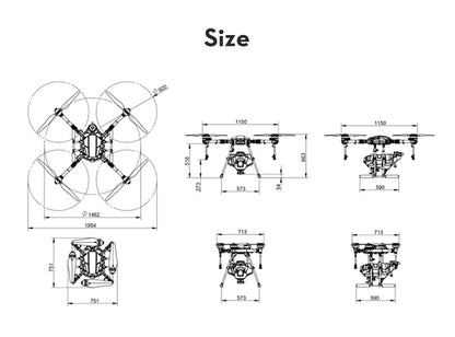 EFT E420P 20L 20kg Agricultural spray frame kit four-axis Folding Quadcopter with Hobbywing X9 plus power system Ai-TechWorld 