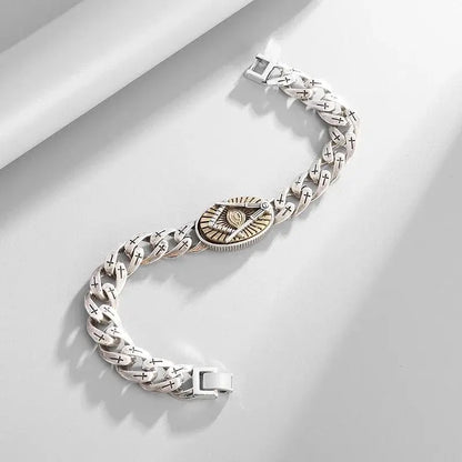 Men's Classic God's All Seeing Eye Masonic Symbol Bracelet Fashion Braided Cross Bracelet Religious Prayer Amulet Jewelry Ai-TechWorld 