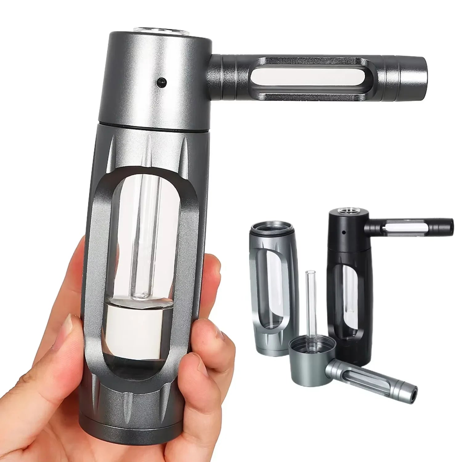 Handheld Smoking Pipe Grass Hookah Set with Dry Burning Glass Tobacco Bowl Cigarette Filters Shisha Pipes Smoke Accessories Ai-TechWorld 