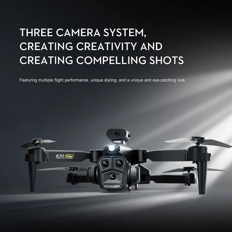 K10 Max 4k/8k Drone Profesional With Three Camera Intelligent Optical Flow Localization Four-way Obstacle Avoidance Toy plane Ai-TechWorld 