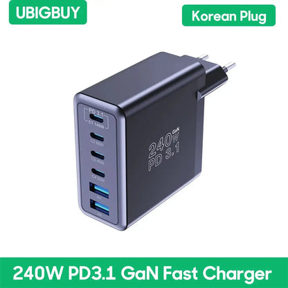 Ubigbuy 240W GaN Charger Fast Charging 140W PD3.1 PPS Ai-TechWorld 