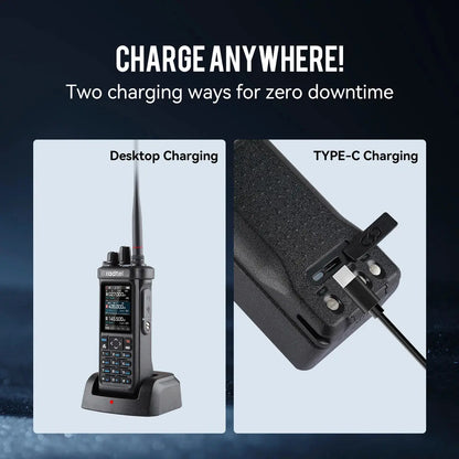 Radtel RT-950 PRO Bluetooth GPS APRS Programmable RGB Screen Frequency FM/SSB+71cm Dual-band 86mhz Ham Handtalkie W/ APP Ai-TechWorld 