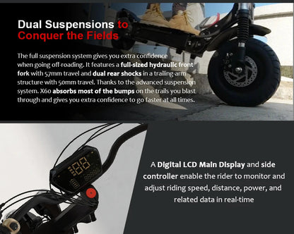 [8 models]10/11 Inch 48V-72V 1000W-6000W Electric Scooter 50-85km/h Fast E Scooter Off Road Electric Kick Scooter Foldable Adult Ai-TechWorld 